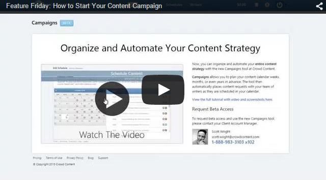 Feature Friday: How to Start Your Content Campaign